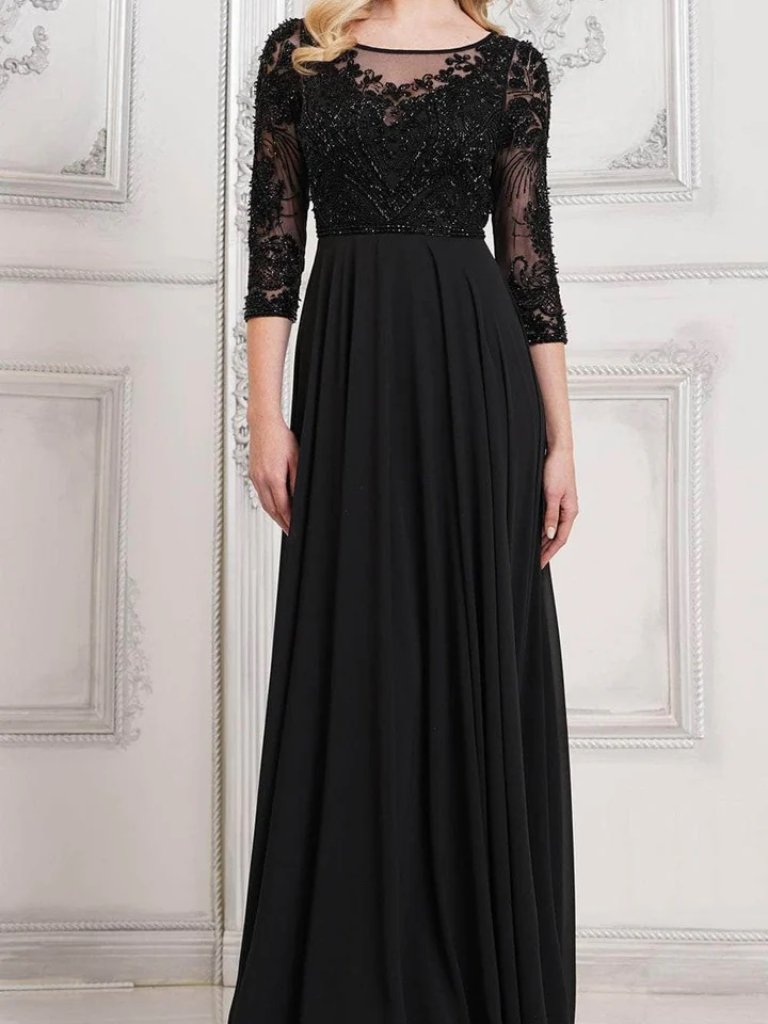 Nwt Marsoni By Colors Mv1322 Embroidered Mother Of The Bride Dress Black Size 14
